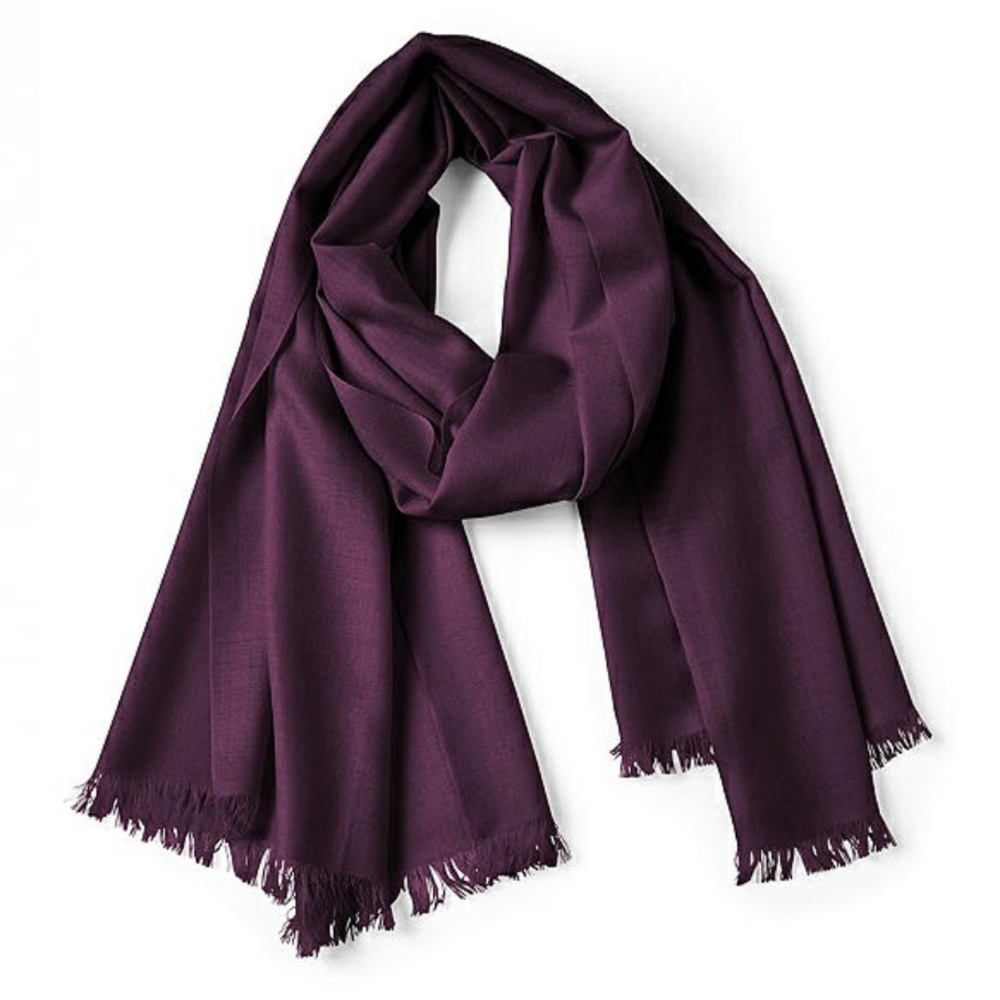 New - Aubergine / Purple - Merino Wool - Pashmina Scarf - Picture 2 of 13